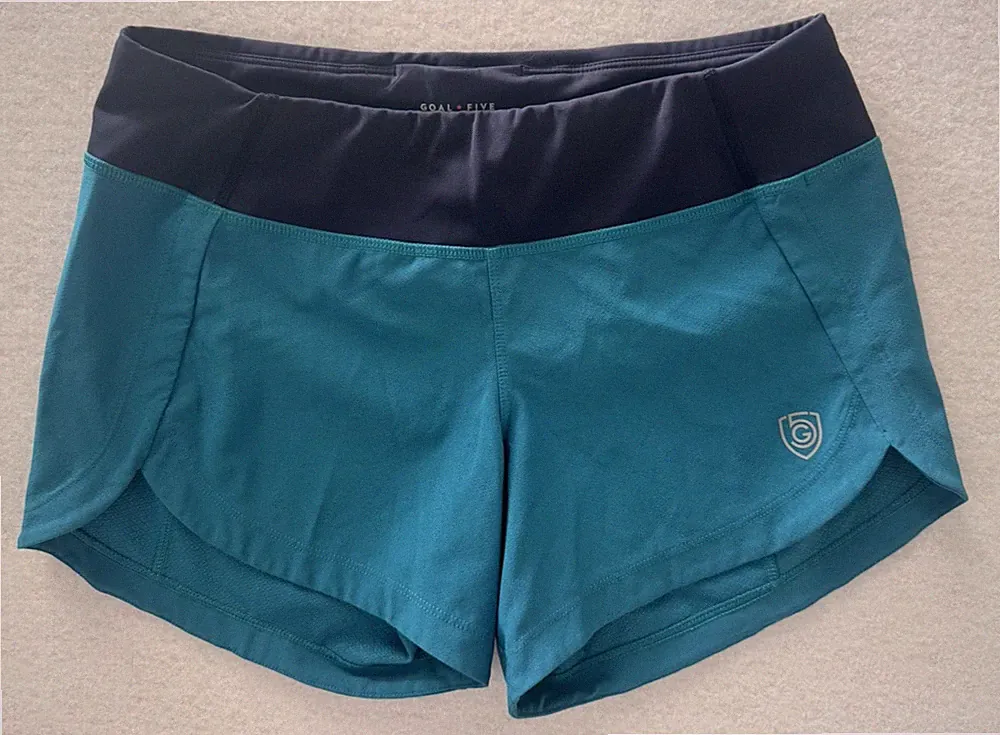 Goal Five Womens Excel Soccer Shorts Medium Teal Navy Blue Athletic 4.5 Inseam