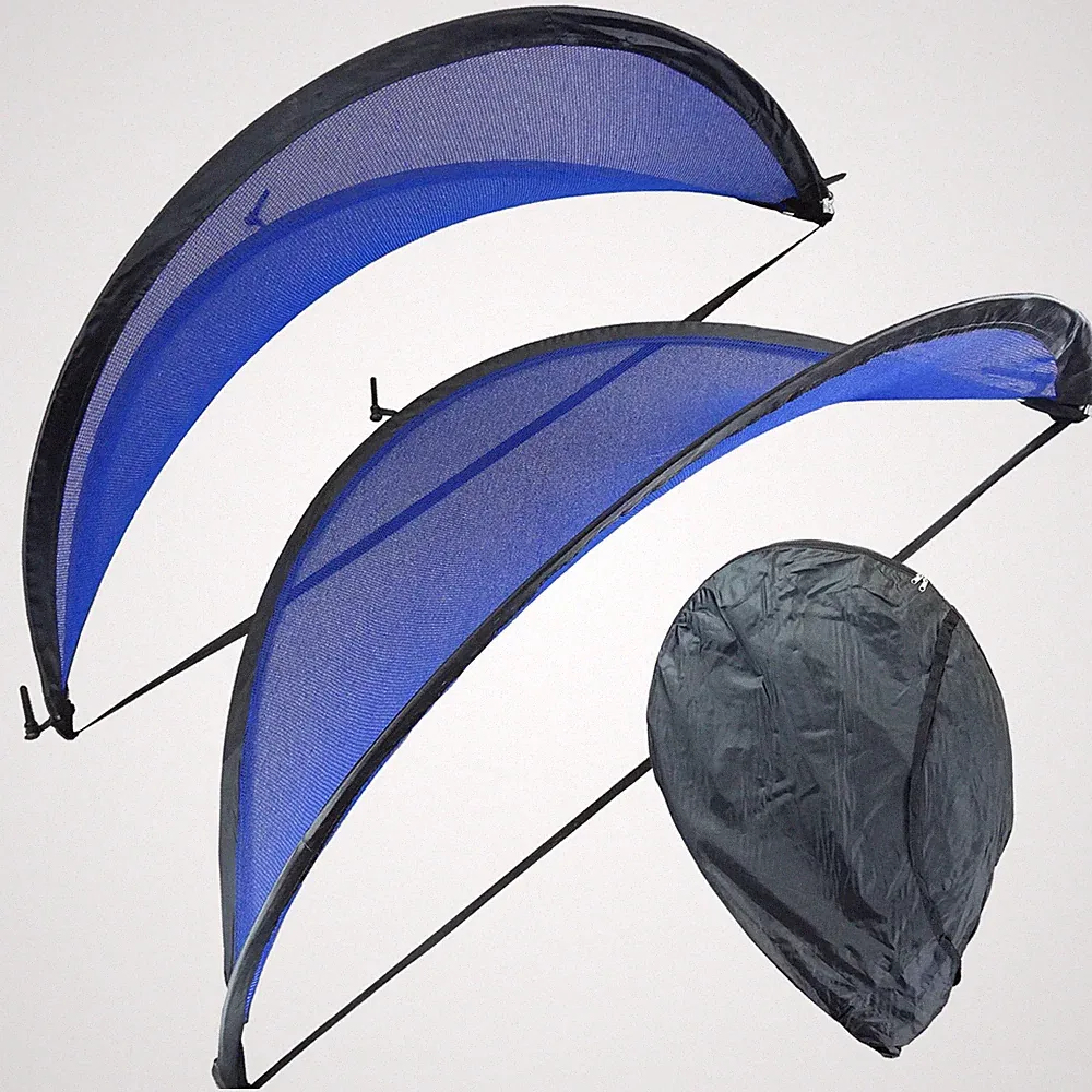 Goal Set (2) 5 ft KIDS PORTABLE SOCCER POP UP NET OUTDOOR/INDOOR GOALS CASE