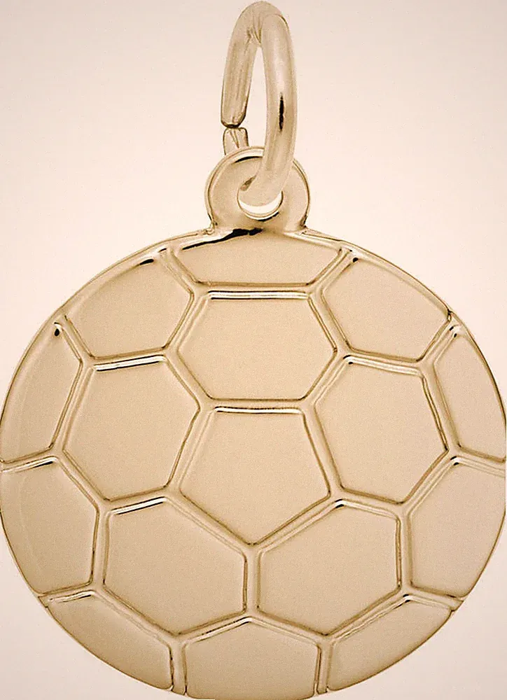 Gold-Plated Sterling Silver Flat Soccer Ball Charm by Rembrandt