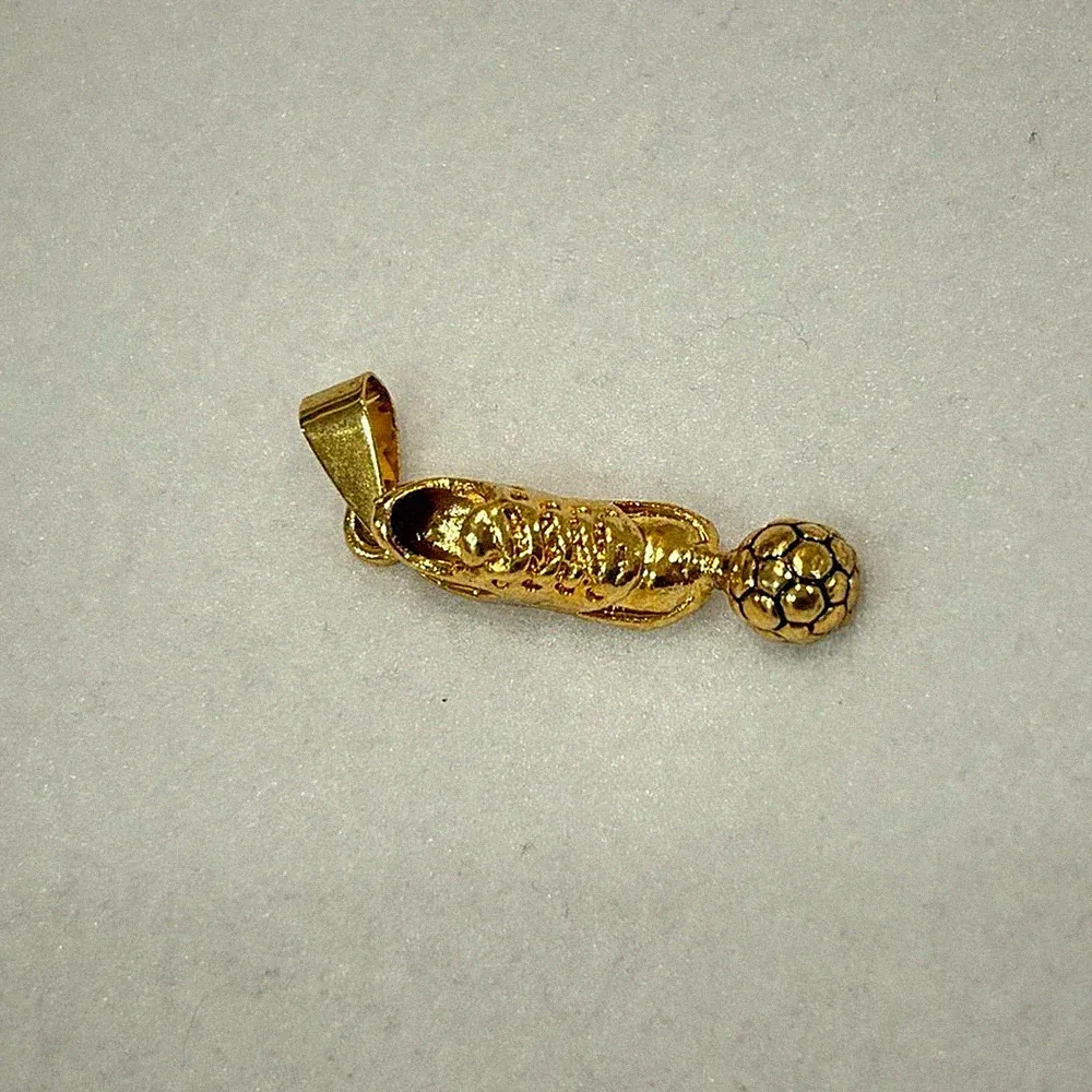 Gold Soccer Ball Charm Pendant