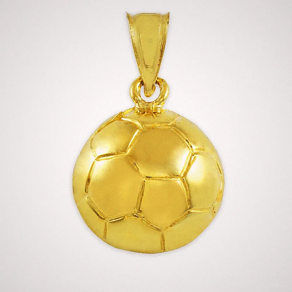 Gold Soccer Ball Fútbol Sports Pendant Necklace (Available In Yellow/White Gold)