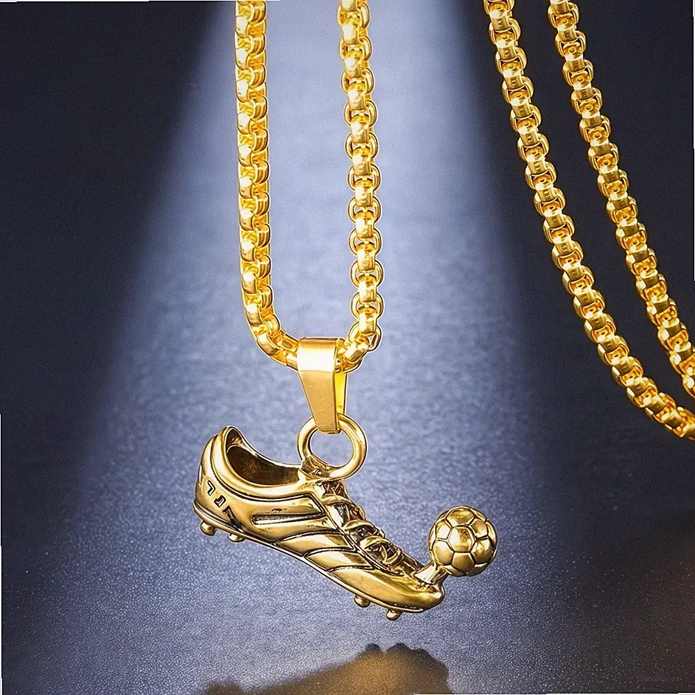 Gold Soccer Cleat Ball Necklace Football Player Pendant World Cup MLS Gift