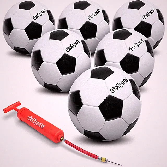 GoSports Classic Soccer Ball 6 Pack - Size 4 - Ages 8 to 12 Soccer Balls