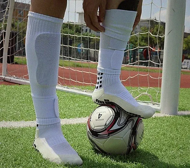 Grip Socks Soccer with Leg Sleeves White Anti Slip Performance Socks One Size