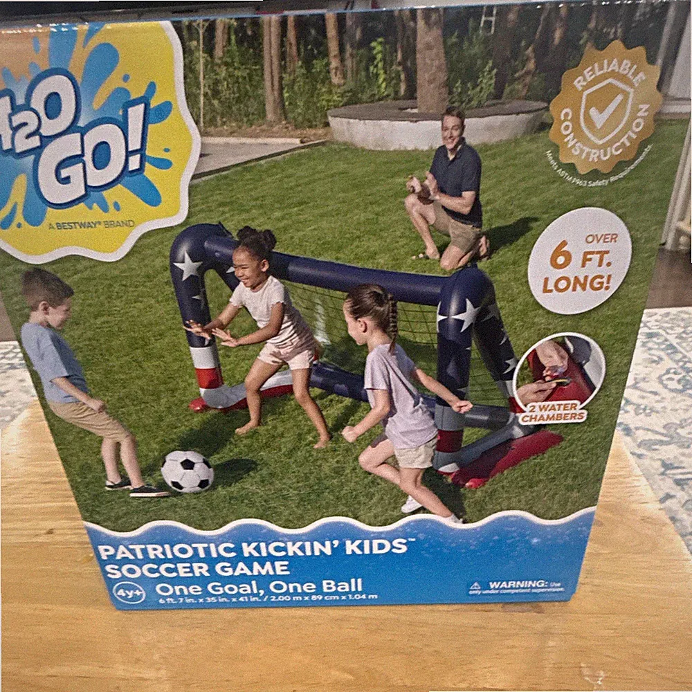 H2OGO! Patriotic Kickin' Kids Soccer Goal Portable 6'7" x 35" x 41"