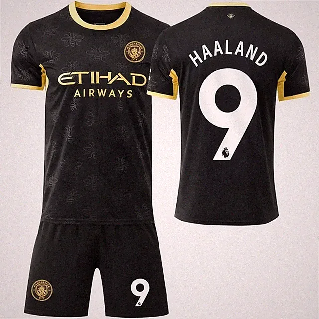 Haaland #9 Black and Gold Youth Set