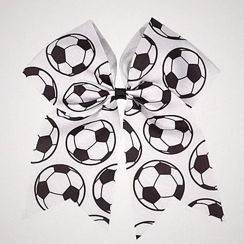 Hair Bow Clips Girl Sport Soccer Bow Ribbon Bowknot Tassel Long Tail Football