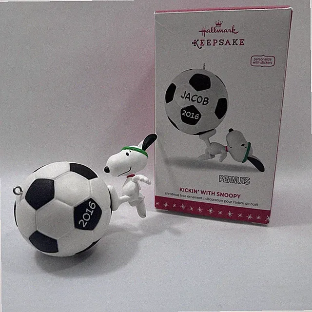 Hallmark Keepsake Peanuts Kickin’ With Snoopy Soccer Ornament 2016 Boxed
