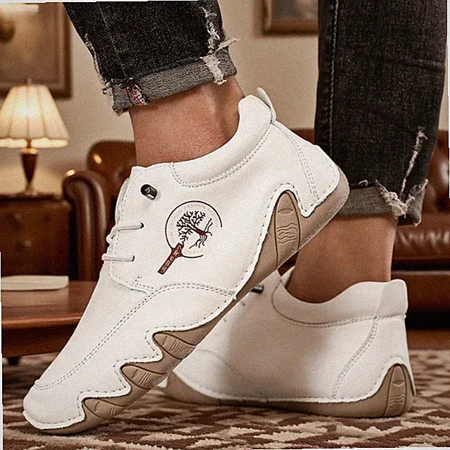 Handmade Leather Boots for Men Non-slip Cycling Sneakers Outdoor Fashion Shoes