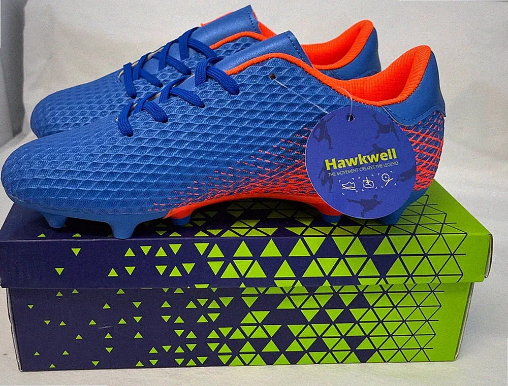 Hawkwell Kids Size 5 Athletic Soccer Youth Outdoor Training Cleats NEW w Box