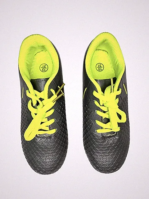 Hawkwell Little Kids Outdoor Firm Ground Soccer Cleats Gray/Green - Open-Box
