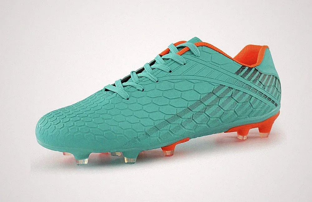 Hawkwell Soccer Cleats Mens Aqua Orange Lace Up Exoframe Size 8