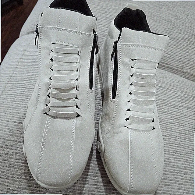 High-Top Leather Shoes Men's Casual Korean Style Zipper Sideways Pull-Up Boots 9