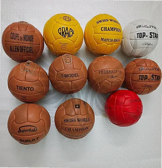 Historical Soccer ball set 11 pcs FIFA World Cup 1930 to 1966 in Leather size 1