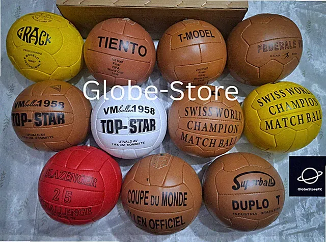 Historical Soccer Ball Set 11 Pcs FIFA World Cup 1930 to 1966 in Leather Size 5
