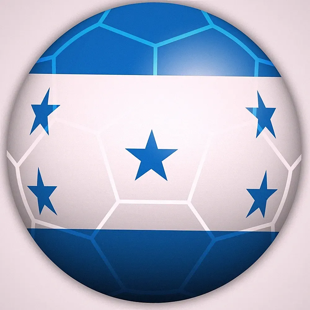 Honduras Soccer Ball Round Shaped Flag Cut To Shape Vinyl Sticker