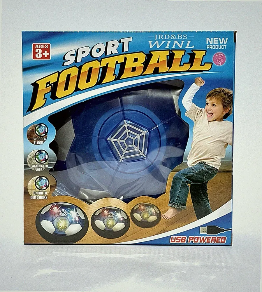 Hover Football Air Power Soccer Ball Game w/ LED Lights & Foam Bumper