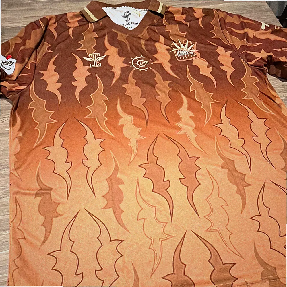 Icarus Football Austin Cup Soccer Jersey CASA League Brown Tan Mens 2XL