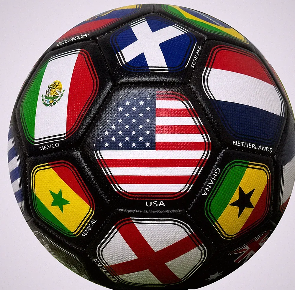 Icon Sports 2026 World Cup Country Flags Soccer Ball Black Size 4 Size 5 New