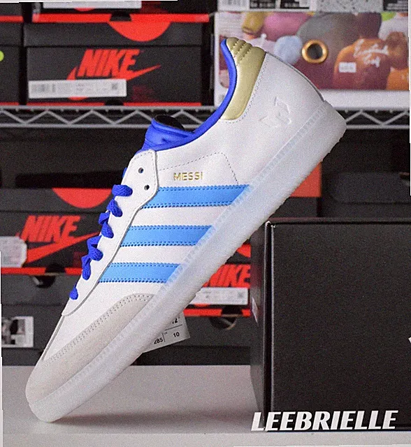 ID3550 LIONEL MESSI X ADIDAS SAMBA INDOOR SOCCER CLEATS SIZE 10.5