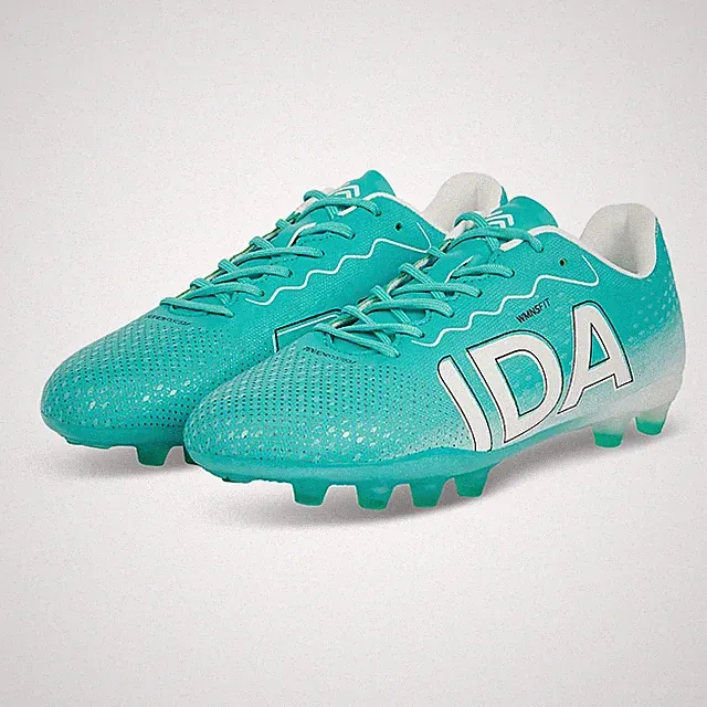 IDA Rise Club FG Women's Turquoise Aqua Leather Lace-Up Soccer Cleat ACAD184
