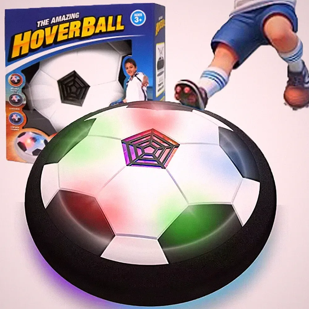 Indoor Games Floating Hover Soccer Ball Air Power Bumpers Kids Light Up Toy