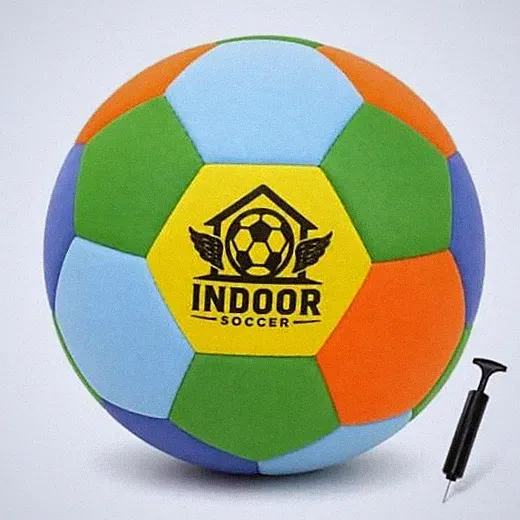 Indoor Soccer Ball Size 4, Silent Soft Foam Soccer Ball for Indoor Rainbow