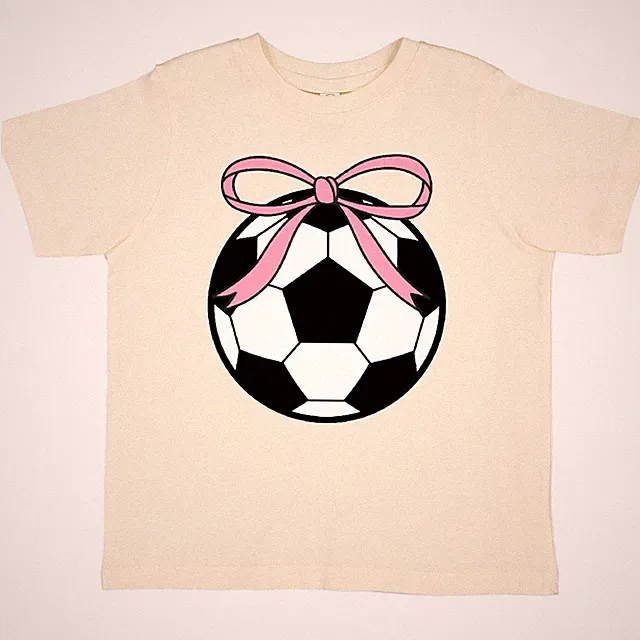 Inktastic Girls Soccer Ball Coquette Bow Toddler T-Shirt Player Girl Future Team