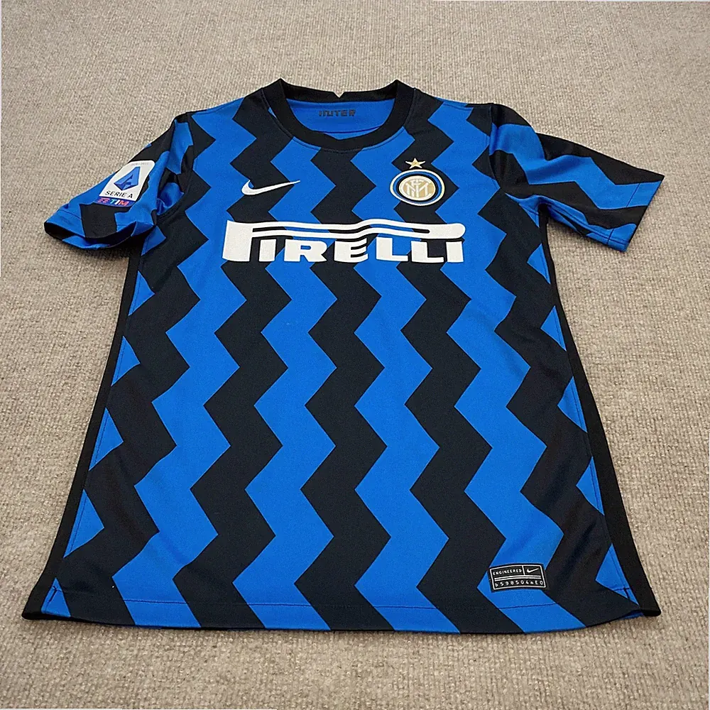 Inter Milan Jersey Boys Kids Large Blue Soccer 2020-21 Home Nike Dri-FIT Pirelli