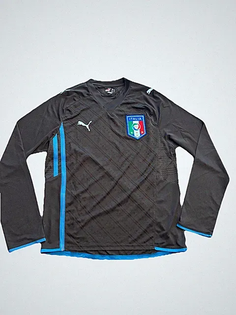 ITALY 2009 2010 GOALKEEPER FOOTBALL SHIRT SOCCER JERSEY LONG SLEEVE BROWN MENS L
