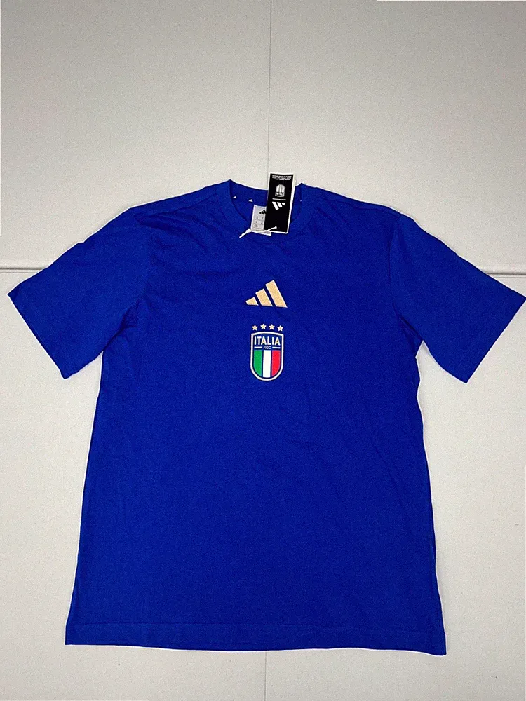 Italy DNA Graphic T Shirt Men Blue Adidas Soccer Performance Training JZ2067