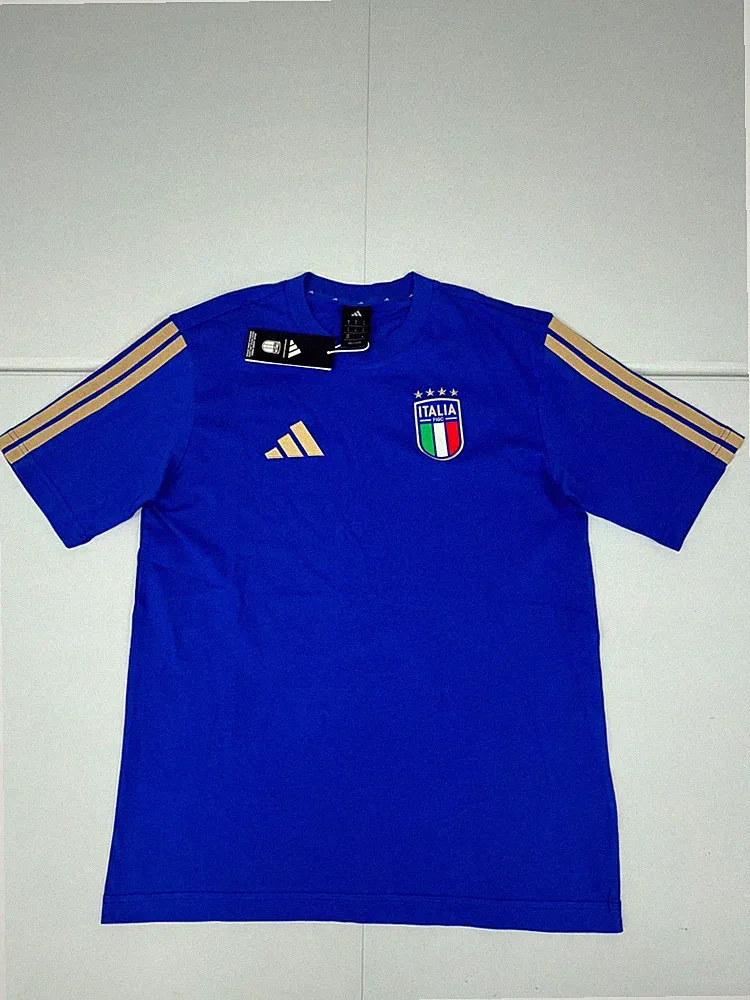 Italy National DNA T Shirt Mens Blue Adidas Soccer Performance JZ2064 S-2XL $35