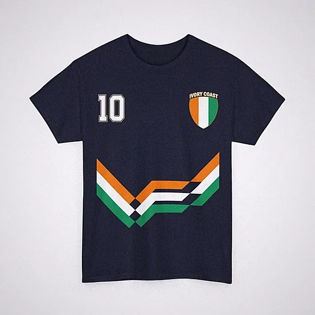 Ivory Coast Soccer Shirt, Ivory Coast Number 10 Soccer Jersey Style Shirt