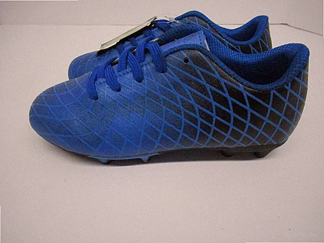 JABASIC Kids Outdoor Soccer Cleats Athletic Firm, Blue, Size Little Kid 13