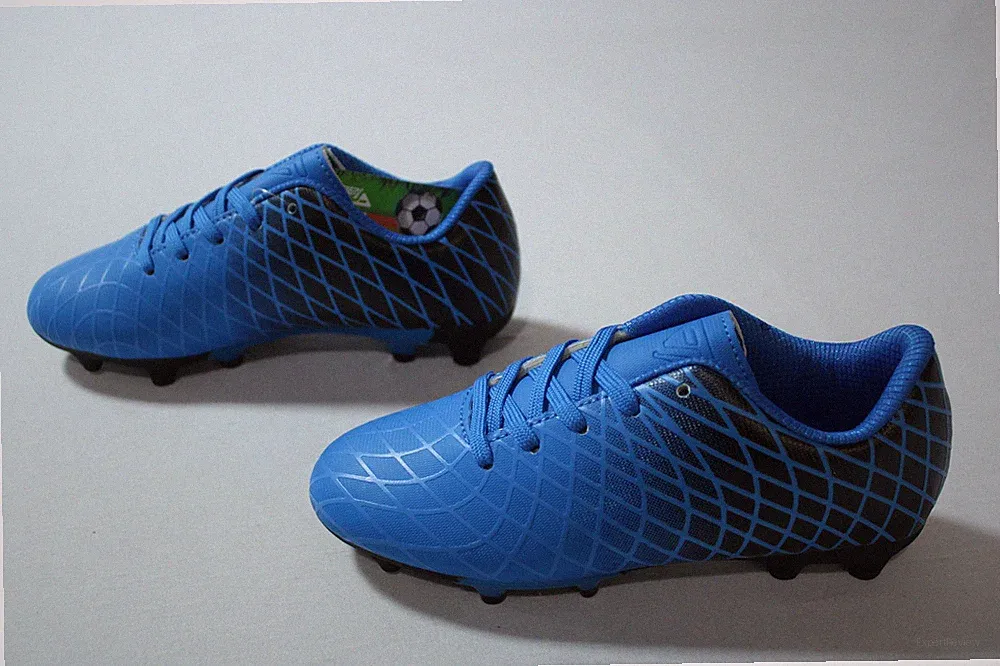 JABASIC Little Kids Outdoor Soccer Lace-up Cleats CD4 Blue Size US:13 EU:31
