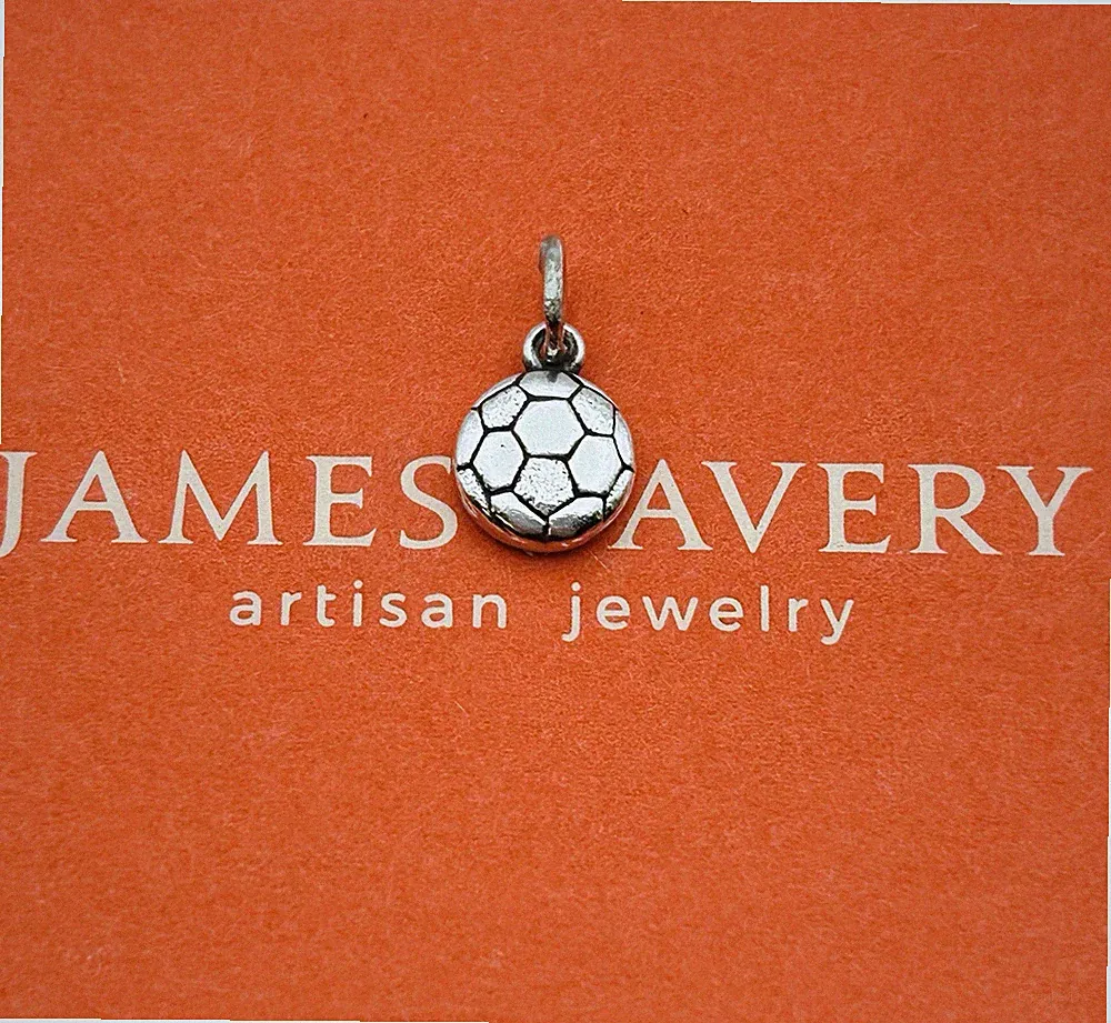 James Avery Retired Flat Soccer Ball 925 Sterling Silver Charm Free Shipping