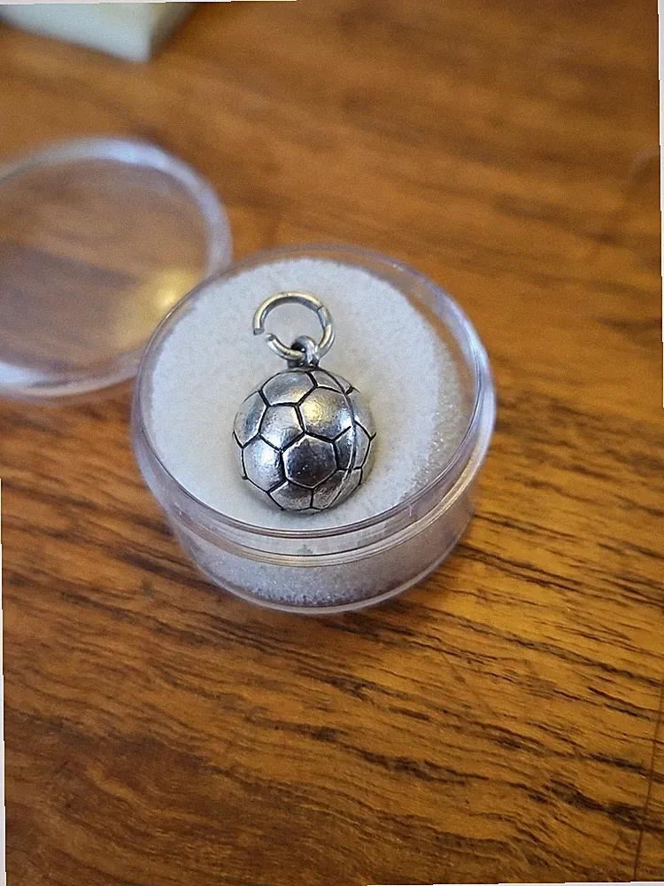 JAMES AVERY STERLING SILVER 3D SOCCER BALL CHARM