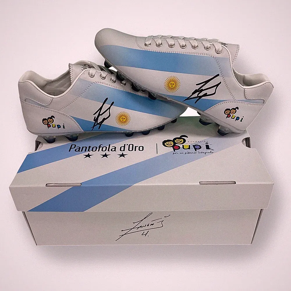 Javier Zanetti Signed Pantofola d'Oro Lazzarini x Pupi FG Football Boots (Pair)