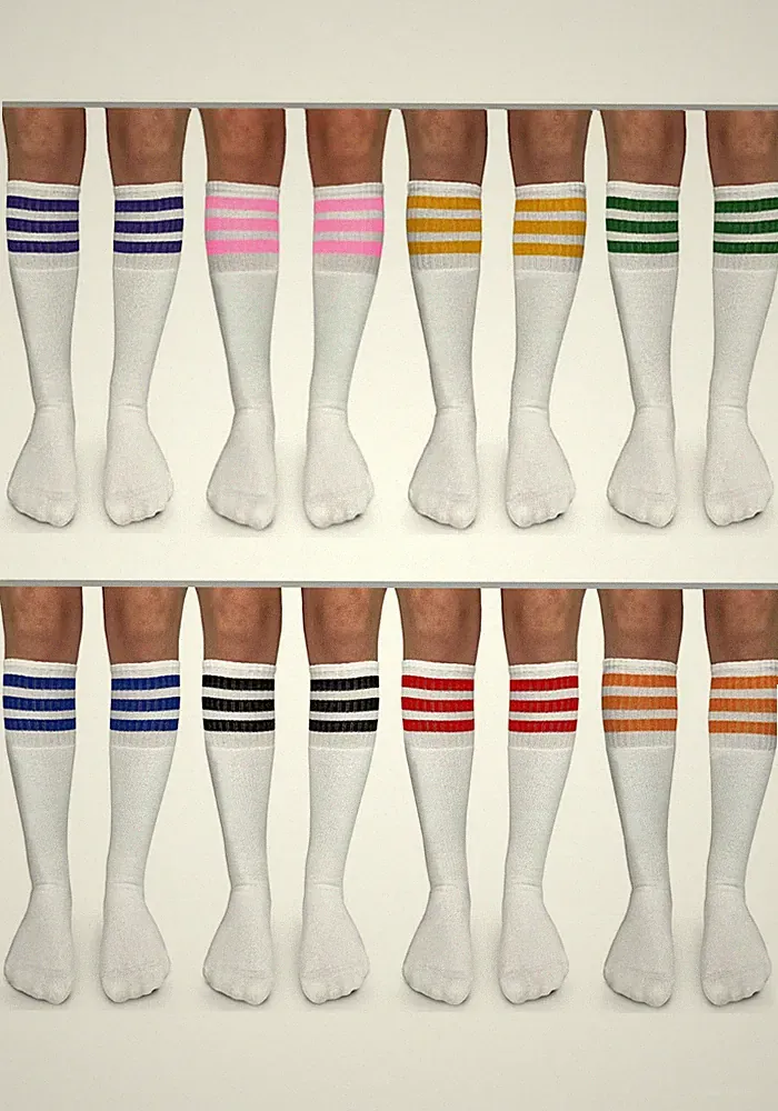 Jefferies Socks Boys Girls Stripe Vintage School Soccer Sport Knee Tube 3 Pairs