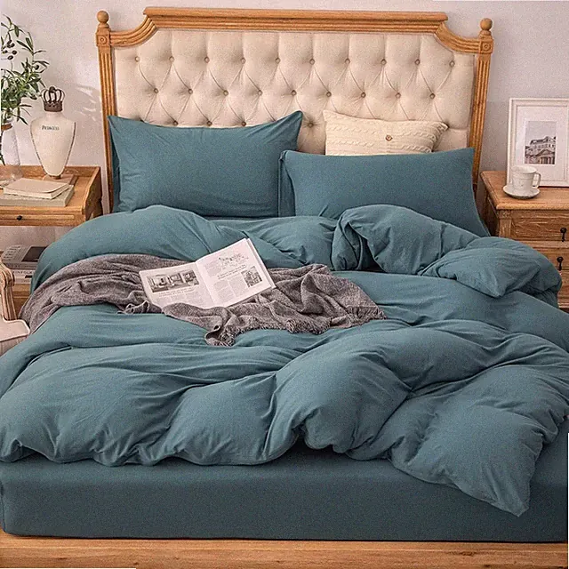 Jersey Knit Duvet Cover Set 100% T-Shirt Cotton Super Soft Comfy 3Pc Bedding Set