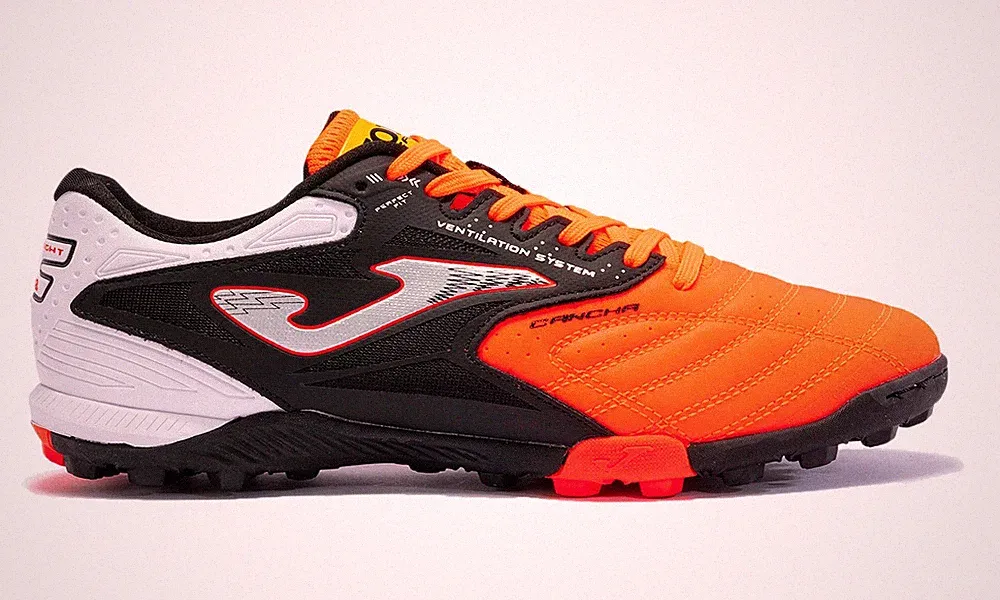 Joma Cancha 2308 Turf Soccer Shoes Orange Black Artificial Grass Football Boots