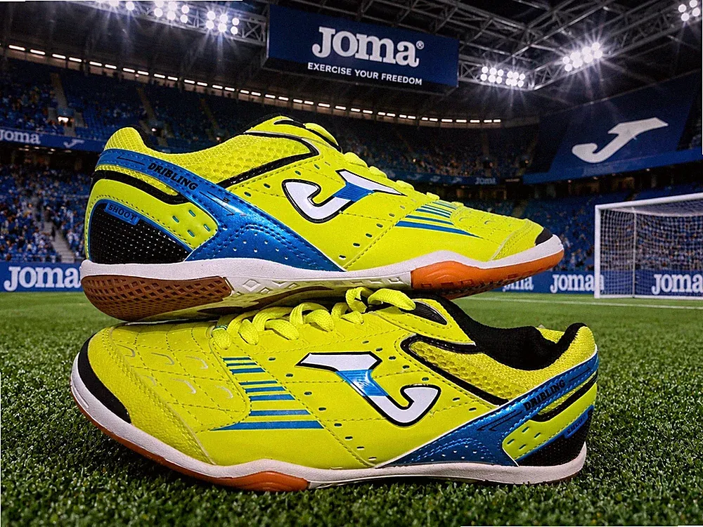 Joma Dribling 209 Piso Indoor Soccer Shoes EU 39 US 6.5 Futsal Neon Yellow Blue