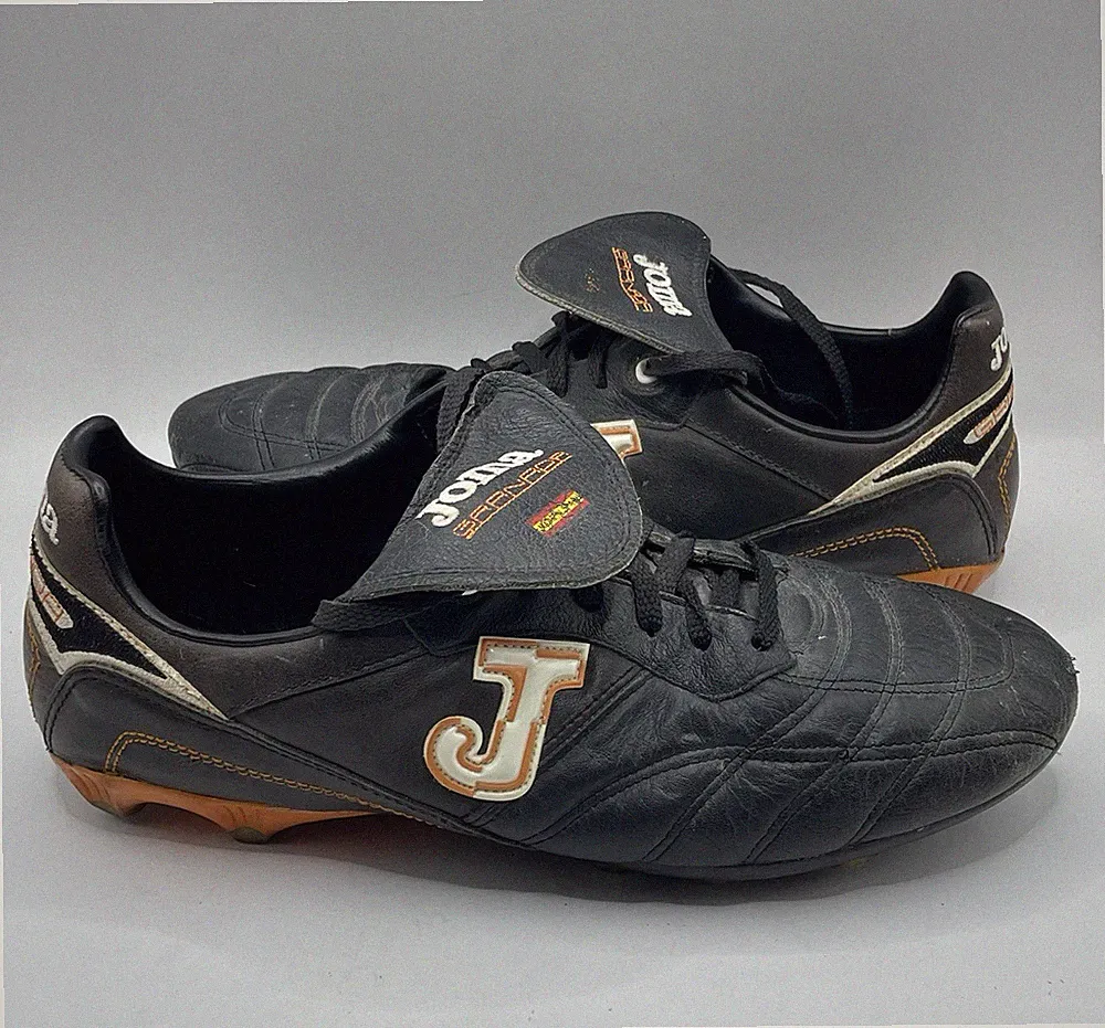 Joma Granada Men’s Low Top Lace-Up Soccer Cleats Black/Orange Leather Sz 11
