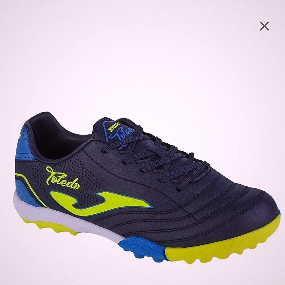 Joma Kids Toledo Turf Soccer Cleats Navy Neon Blue Size 4 Youth S000333 NEW