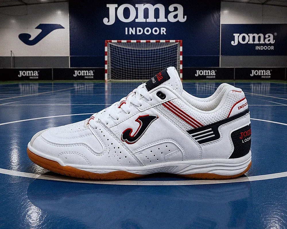 Joma Lozano 002 Indoor Soccer Shoes White Red Gum Men's US 6.5 EU39 NWT & Box