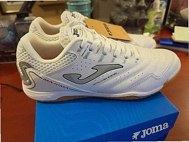 Joma Maxima White Silver Indoor Soccer Futbol Shoes MAXW2302IN Mens Size 7
