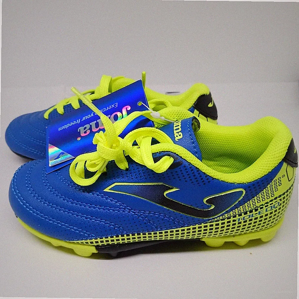Joma Soccer Cleats Size 10C Toledo JR 2204 Hard Ground Royal Lemon TOJS2204HG