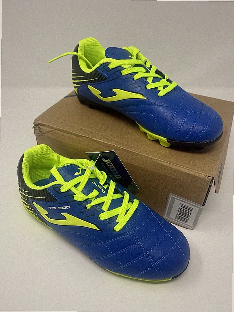JOMA Toledo Jr 904 Cleats Royal Rubber 24 Blue/Neon Green Youth Sz 2.5 NEW