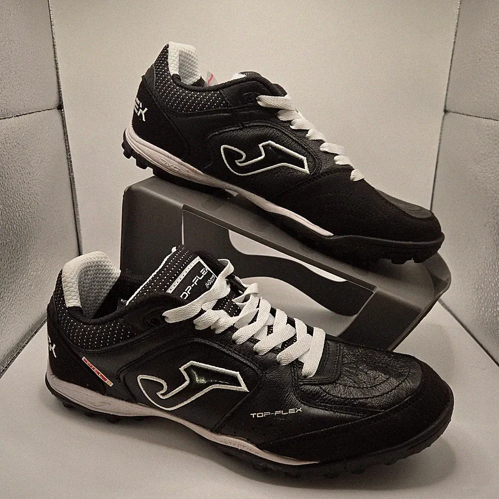 Joma Top-Flex Indoor Soccer Shoes Mens Size 7 Black NWOB Turf Cleats