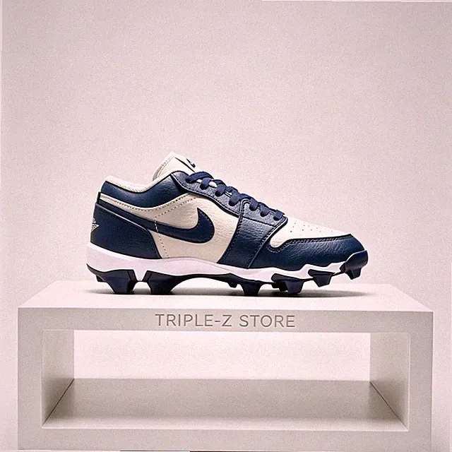 Jordan 1 Low Cleats Wolf Grey College Navy Little/Big Kids' (GS) | Size 10C - 6Y